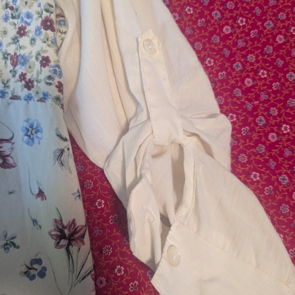 Vintage Tapestry Patchwork Button Shirt Floral Bo… - image 4